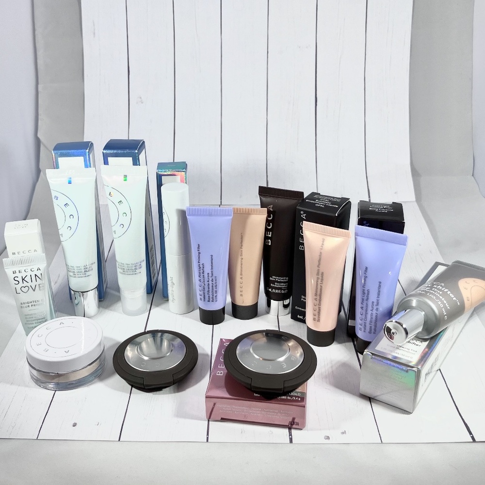 BECCA Assorted Beauty Makeup Products Primer, Powder,Lipstick+ New